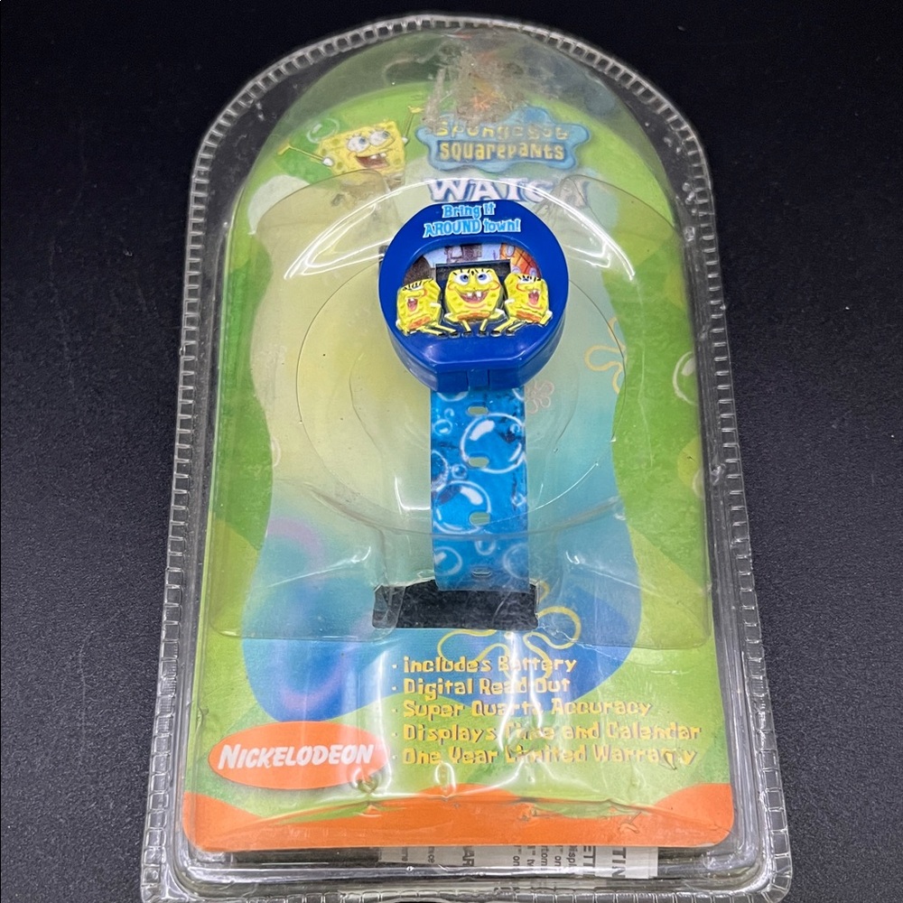 Vintage Nickelodeon SpongeBob SquarePants Blue Bubble Kids Digital Watch
